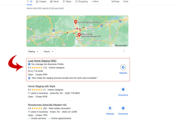 asheville gmb google my business optimization